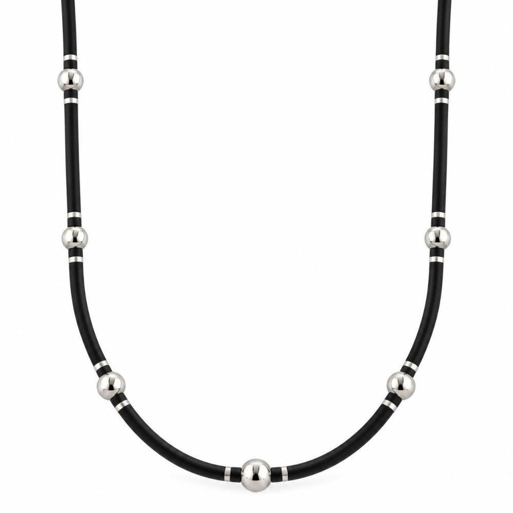 Necklace in Silver 925 with Rubber