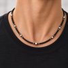 Necklace in Silver 925 with Rubber Necklace in Silver 925 with Rubber
