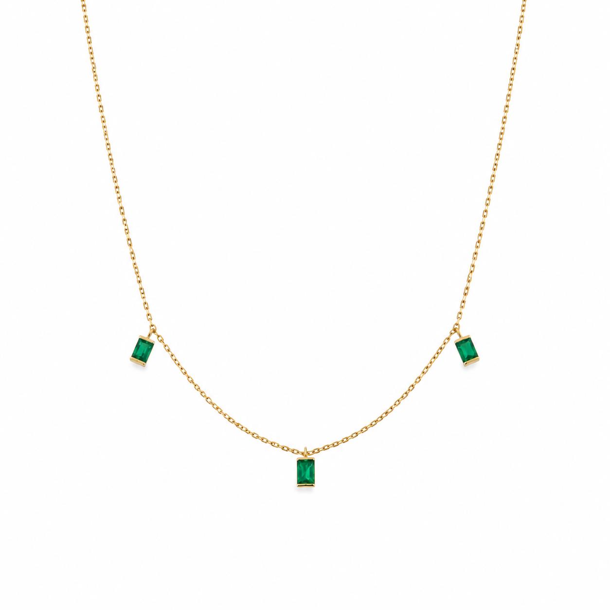 Ulysses Necklace in 18K Yellow Gold with Emeralds