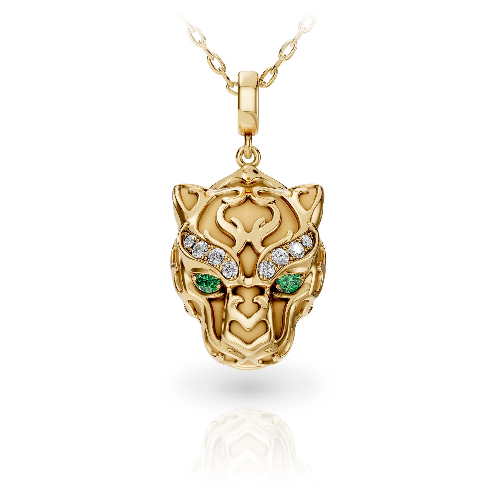 Мини-Подвеска Zodaria Из Жёлтого Золота 18K С Белыми И Зелёными Бриллиантами Мини-Подвеска Zodaria Из Жёлтого Золота 18K С Белыми И Зелёными Бриллиантами