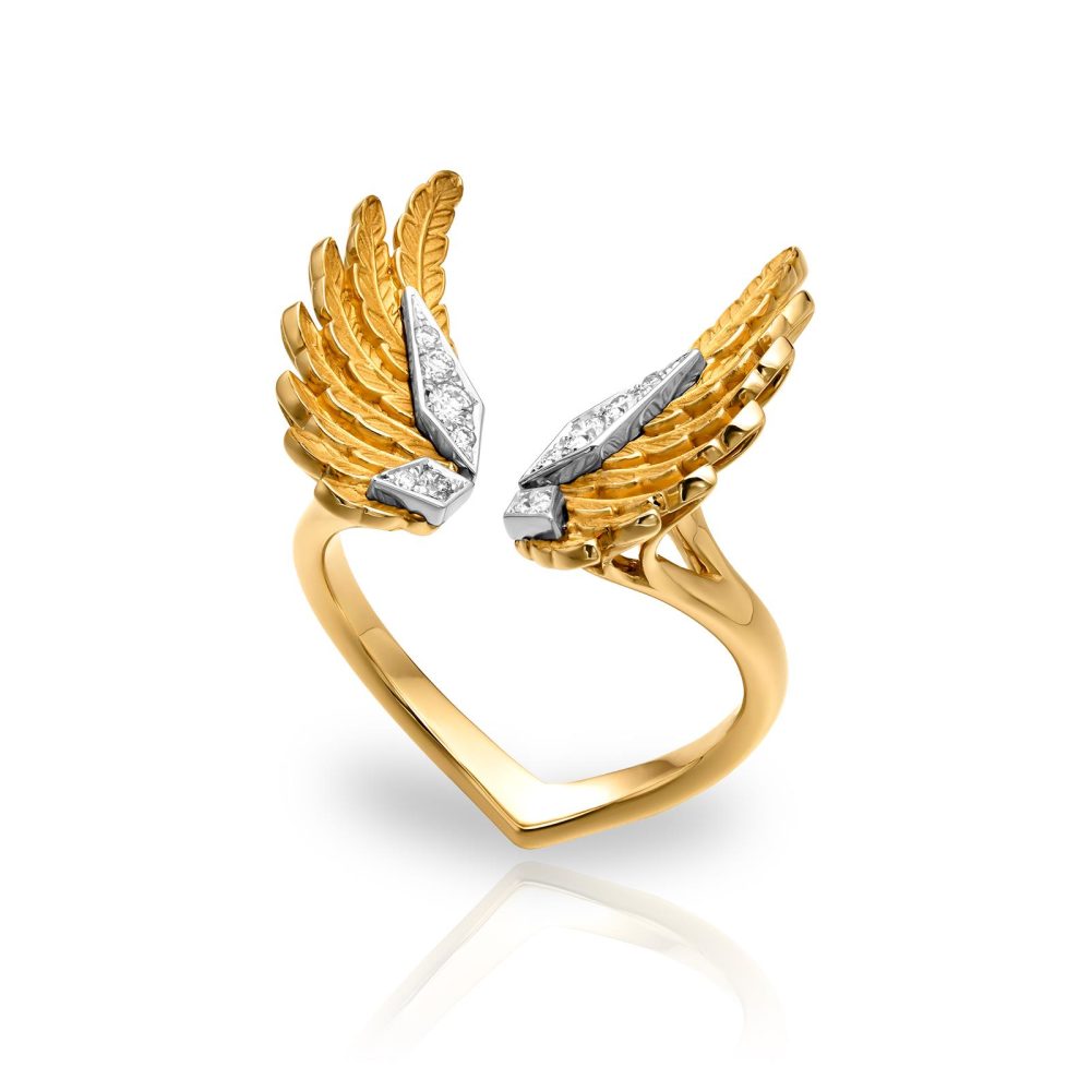 Кольцо Libre Mini Из Жёлтого И Белого Золота 18K И С Бриллиантами