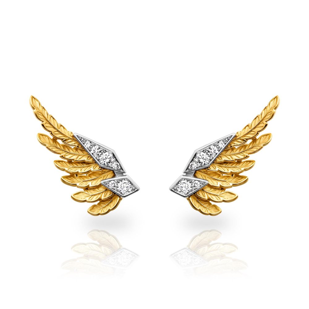 Серьги Libre Mini Из Жёлтого И Белого Золота 18K С Бриллиантами