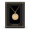 Medal Pendant "Saint John the Baptist" in Sterling Silver 925 with 14K Gold Plating, Zircons and Chain in Sterling Silver Medal Pendant "Saint John the Baptist" in Sterling Silver 925 with 14K Gold Plating, Zircons and Chain in Sterling Silver