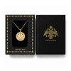 Medal Pendant "Saint John the Baptist" in Sterling Silver 925 with 14K Gold Plating, Zircons and Chain in Sterling Silver Medal Pendant "Saint John the Baptist" in Sterling Silver 925 with 14K Gold Plating, Zircons and Chain in Sterling Silver