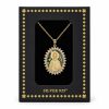 Medal Pendant "Saint Paisios" in Sterling Silver 925 with 14K Gold Plating, Zircons, Mother of Pearl and Chain in Silver Medal Pendant "Saint Paisios" in Sterling Silver 925 with 14K Gold Plating, Zircons, Mother of Pearl and Chain in Silver