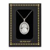 Medal Pendant "Saint Paisios" in Rhodium-Plated Sterling Silver 925 with Zircons and Chain in Sterling Silver 925 Medal Pendant "Saint Paisios" in Rhodium-Plated Sterling Silver 925 with Zircons and Chain in Sterling Silver 925