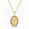 Medal Pendant "Saint Paisios" in Sterling Silver 925 with 14K Gold Plating, Black Enamel and Chain in Gold-Plated Sterling Silve Medal Pendant "Saint Paisios" in Sterling Silver 925 with 14K Gold Plating, Black Enamel and Chain in Gold-Plated Sterling Silve