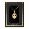 Medal Pendant "Saint Paisios" in Sterling Silver 925 with 14K Gold Plating, Black Enamel and Chain in Gold-Plated Sterling Silve Medal Pendant "Saint Paisios" in Sterling Silver 925 with 14K Gold Plating, Black Enamel and Chain in Gold-Plated Sterling Silve