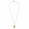 Medal Pendant "Saint Paisios" Two-Tone in Sterling Silver 925 with 14K Gold Plating and Chain in Rhodium-Plated Sterling Silver Medal Pendant "Saint Paisios" Two-Tone in Sterling Silver 925 with 14K Gold Plating and Chain in Rhodium-Plated Sterling Silver