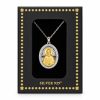 Medal Pendant "Saint Paisios" Two-Tone in Sterling Silver 925 with 14K Gold Plating and Chain in Rhodium-Plated Sterling Silver Medal Pendant "Saint Paisios" Two-Tone in Sterling Silver 925 with 14K Gold Plating and Chain in Rhodium-Plated Sterling Silver