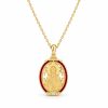 Medal Pendant Saint Paisios in 925 Sterling Silver with 14K Gold Plating, Burgundy Enamel and Gold-Plated 925 Sterling Silver Medal Pendant Saint Paisios in 925 Sterling Silver with 14K Gold Plating, Burgundy Enamel and Gold-Plated 925 Sterling Silver