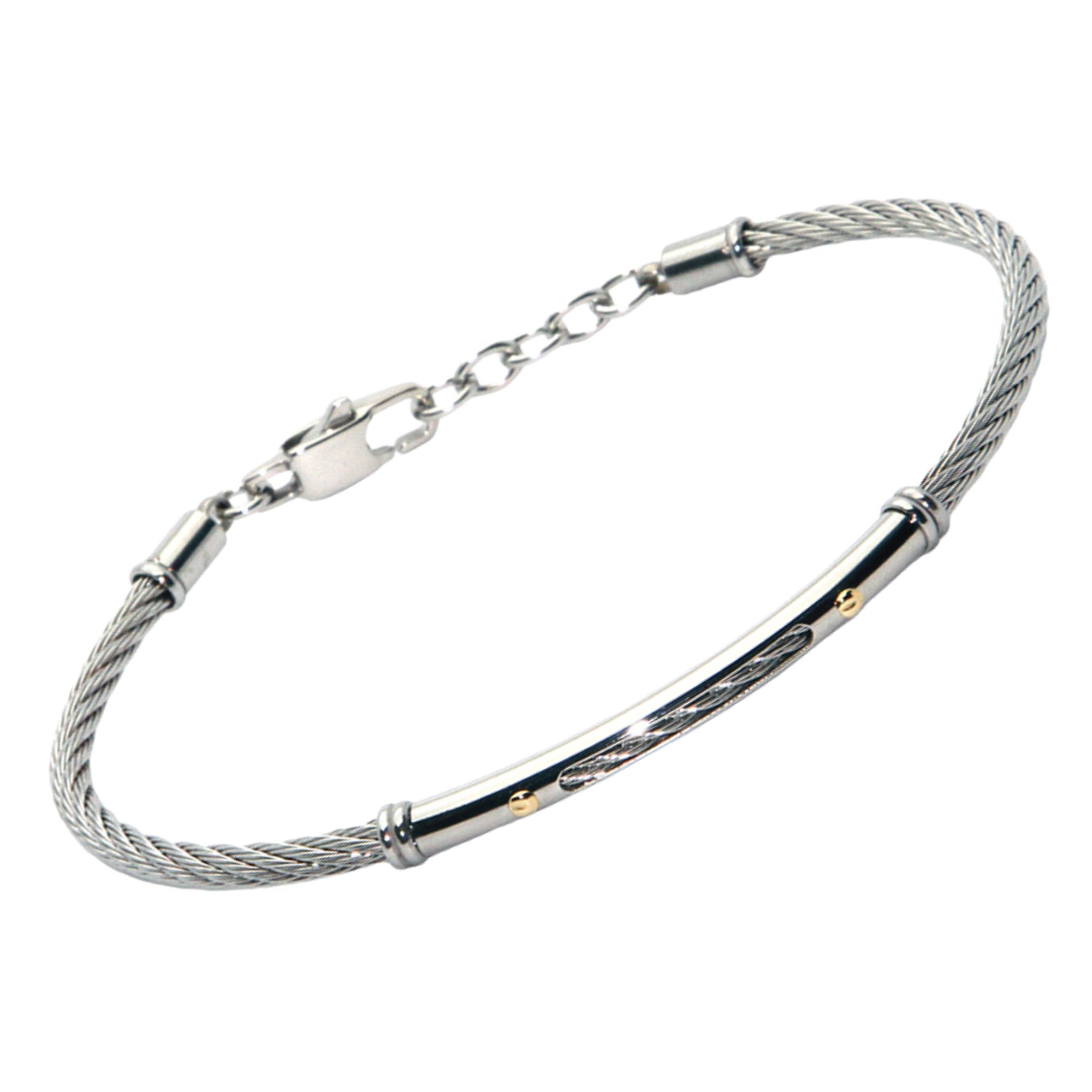 Bracelet in Stainless Steel and 18K Gold Bracelet in Stainless Steel and 18K Gold
