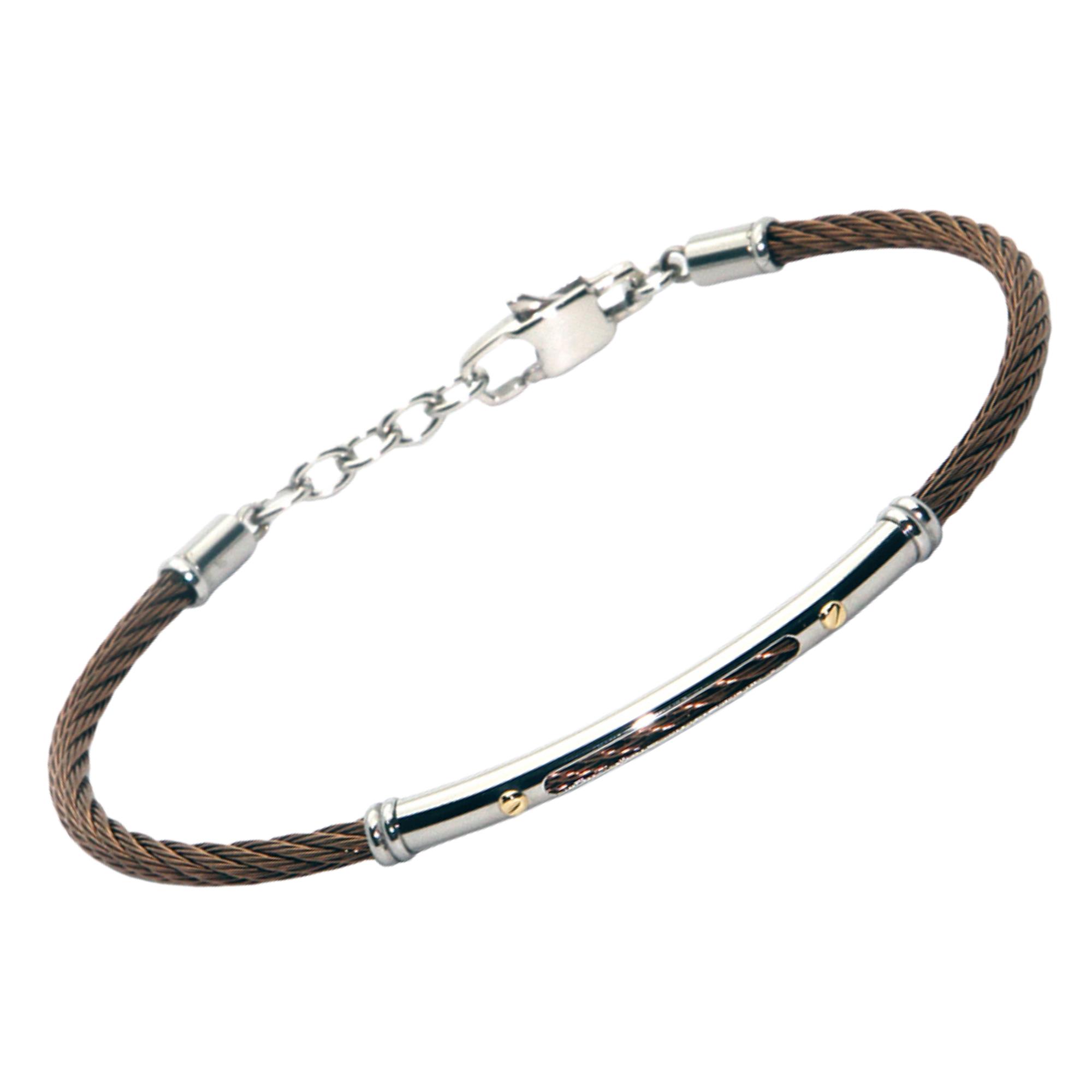 Bracelet in Stainless Steel with Brown PVD and 18K Gold Bracelet in Stainless Steel with Brown PVD and 18K Gold
