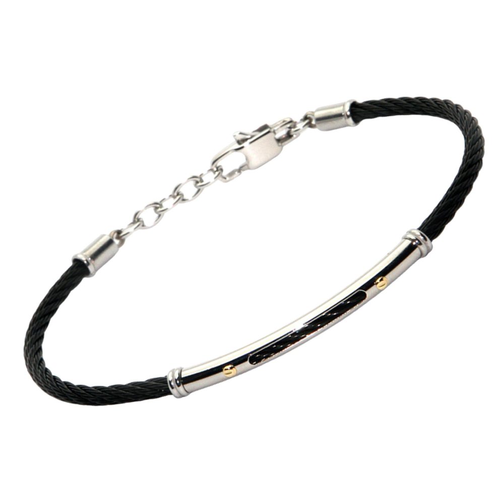 Bracelet in Stainless Steel with Black PVD and 18K Gold