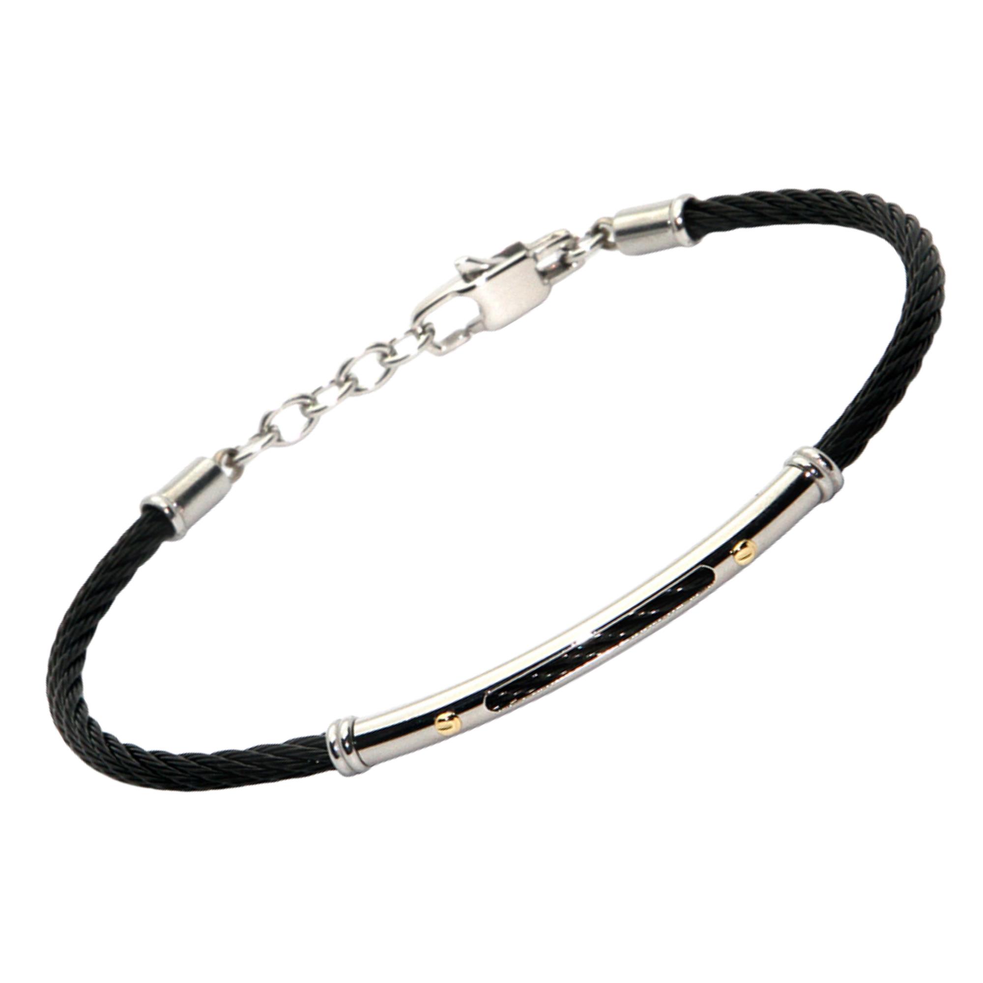 Bracelet in Stainless Steel with Black PVD and 18K Gold Bracelet in Stainless Steel with Black PVD and 18K Gold
