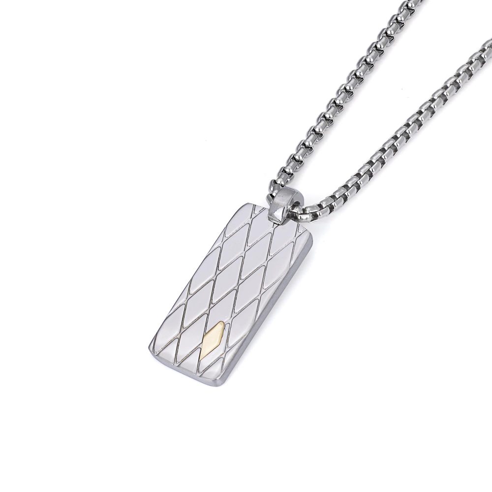 Pendant in Stainless Steel and 18K Gold