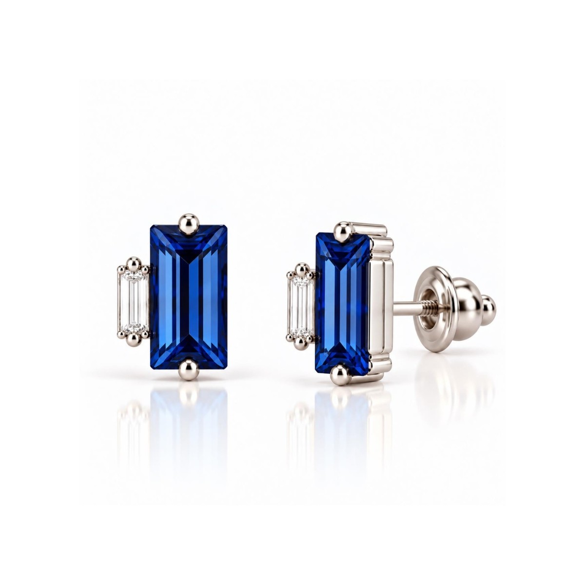 Ulysses Earrings in 18K White Gold with Blue Swarovski and Diamonds Ulysses Earrings in 18K White Gold with Blue Swarovski and Diamonds