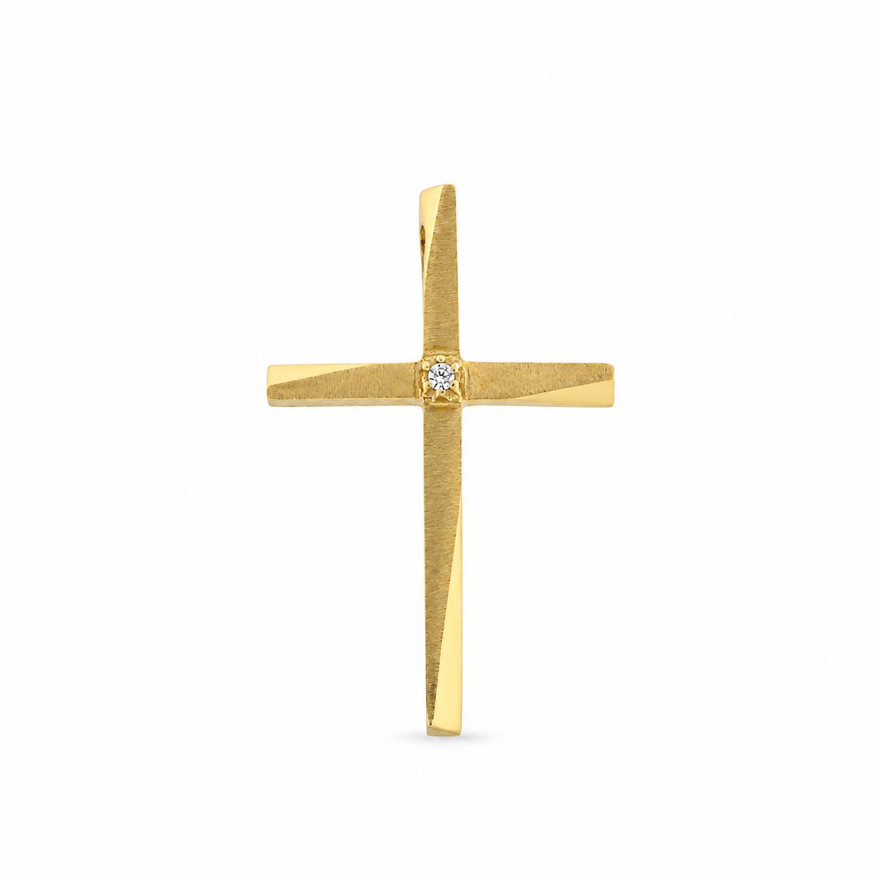 Cross in 14K Yellow Gold and Diamonds