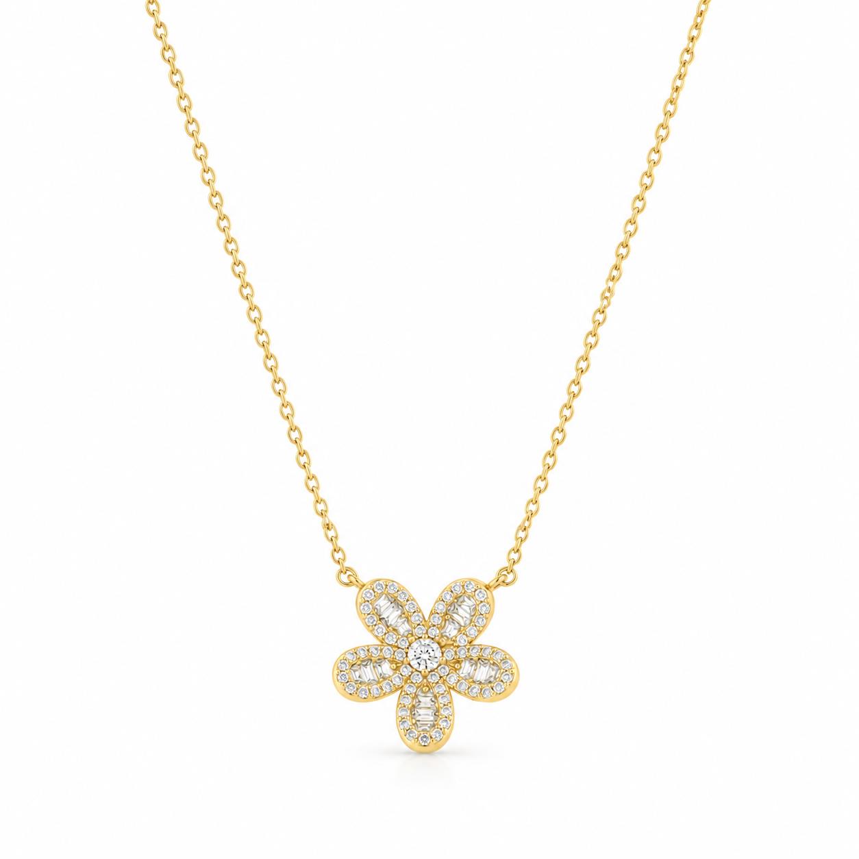 Necklace in Gold-Plated 925 Silver with Zircons