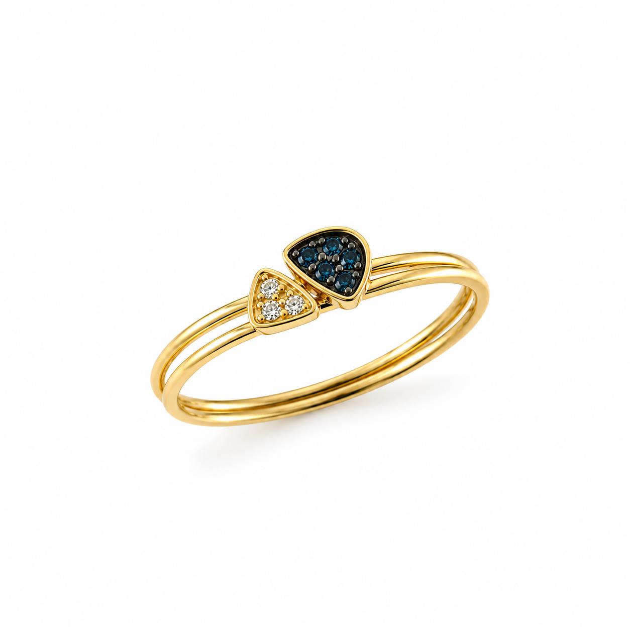 Ulysses Ring in 14K Yellow Gold with Sapphires and Diamonds